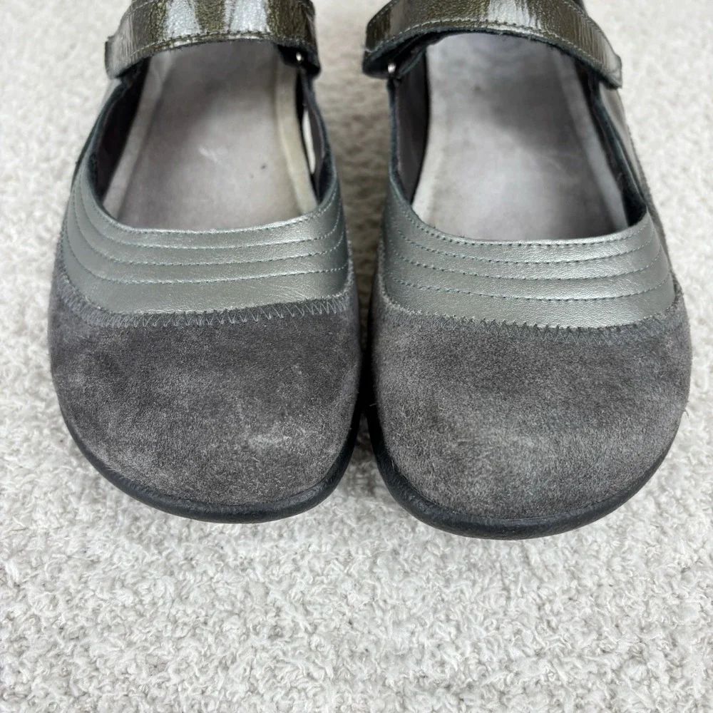 Naot Shoes Womens 41 US 10 Kirei Mary Jane Gray Hook & Loop Comfort Round Toe‎